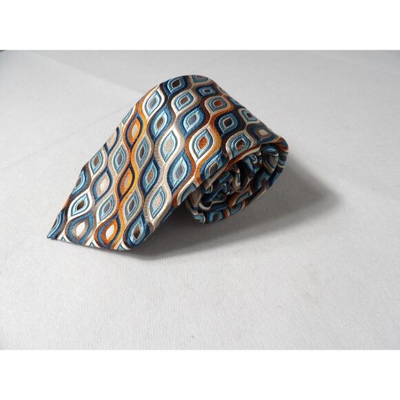 Concepts by Claiborne Mens Silk Neck Tie Funky Eye Pattern Artsy Abstract Luxury - Picture 12 of 12